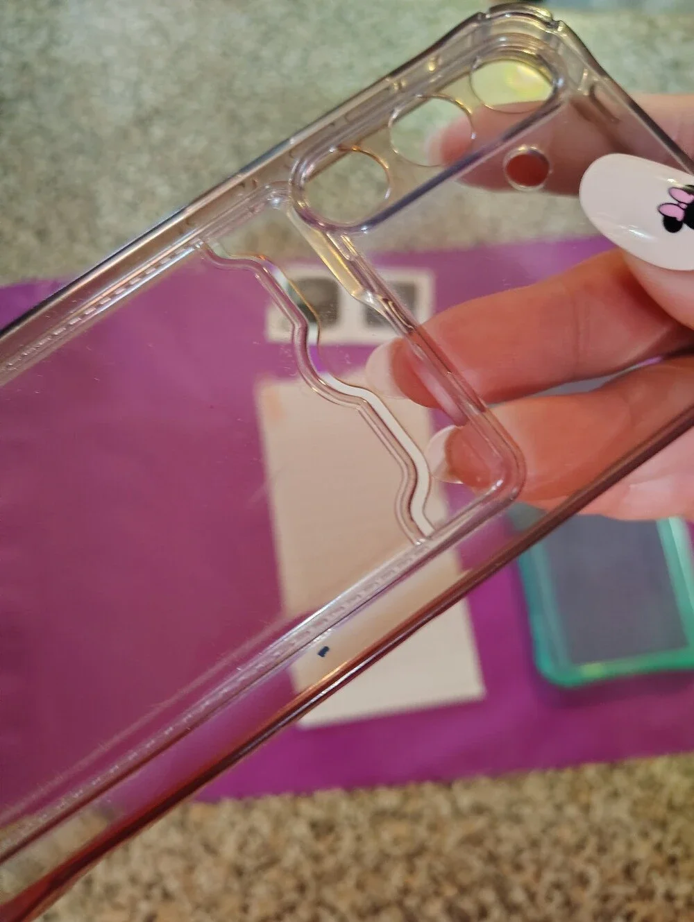 2 Phone Case with Glass Screen Protector - Purple and Teal